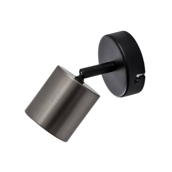 Nástenný reflektor Demia, čierny/niklový, šírka 10 cm, GU10