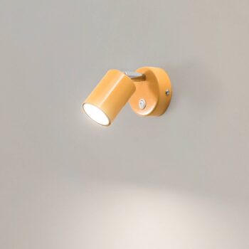 Nástenný reflektor Fun, žltý, výška 14 cm, nastaviteľný, GU10