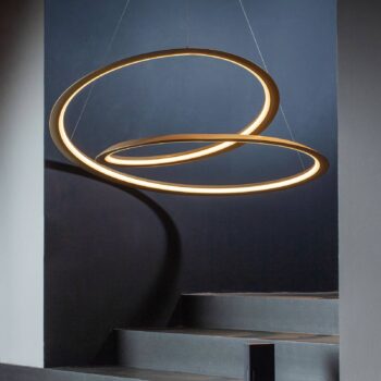 Nemo Kepler závesná lampa 2 700K Dole Ø84cm zlatá