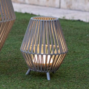 Newgarden Conta LED dobíjacia stolová lampa taupe 32cm