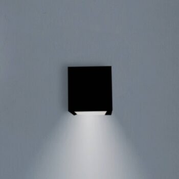 Newgarden LED dobíjacie nástenné svetlo Box 8, čierne, 7,5x7,5cm