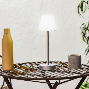 Newgarden Lola Slim stolová LED lampa batéria sivá