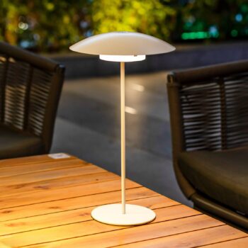 Newgarden Sardinia LED dobíjacia lampa IP44 biela 30 cm