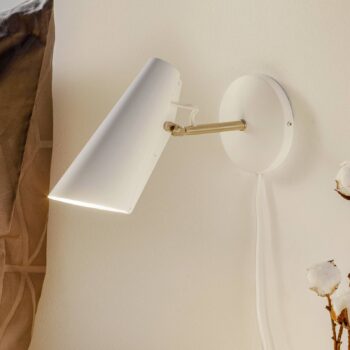 Northern nástenné svetlo Birdy Short, biela/oceľová