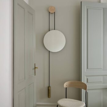 Nové zrkadlo Rise and Shine, mosadz, Ø 45 cm, sklo