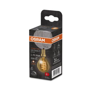 OSRAM 1906 E14 3,4 W LED kvapka 822 zlatá stmievateľné