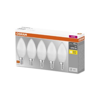 OSRAM Base Classic B LED sviečka E14 4,9 W 5 ks