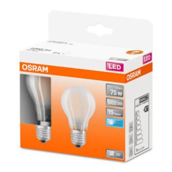 OSRAM Classic A LED E27 7,5W 4 000K matná 2 ks