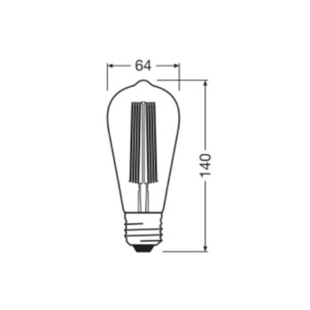 OSRAM LED Vintage 1906 Edison, zlatá, E27, 5,8 W, 822, tl.