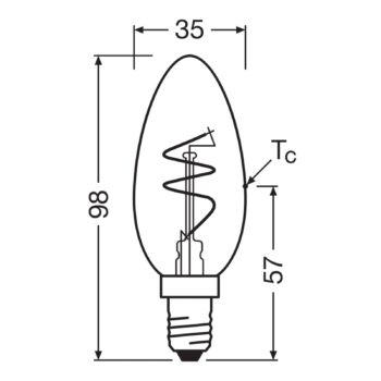 OSRAM LED Vintage B28 E14 4,6W 927 špirálové vlákno číre tmavé