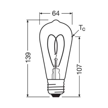 OSRAM LED Vintage ST64 E27 7,2W 927 Heart Filament clear dim