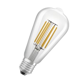 OSRAM LED rustikálna žiarovka E27, ST64, 3,8W, 806lm, 830, číra