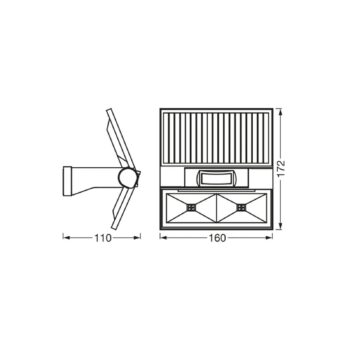 OSRAM LED solárne nástenné svetlo ENDURA STYLE DOUBLE, senzor grafit