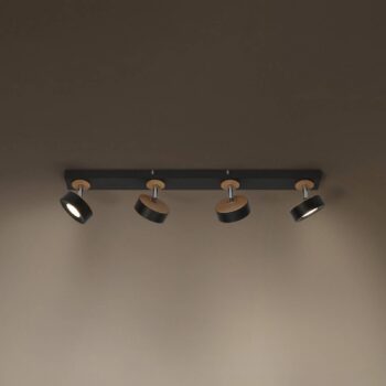 OSRAM LED stropné bodové svetlá PLUTO, čierny, 4 bodové svetlá, 3 000 K