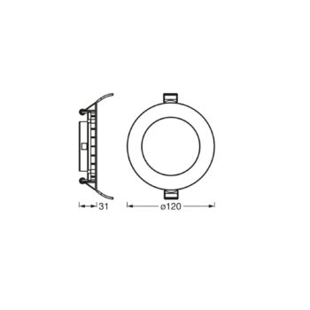 OSRAM LED stropné svietidlo SLIM, Ø 12 cm, 3 000 K, biele