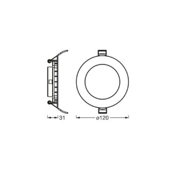OSRAM LED stropné svietidlo SLIM, Ø 12 cm, 4 000 K, biele