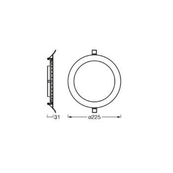 OSRAM LED stropné svietidlo SLIM, Ø 23 cm, 6 500 K, biele