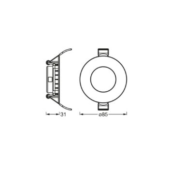 OSRAM LED stropné svietidlo SLIM, Ø 9 cm, 6 500 K, biele