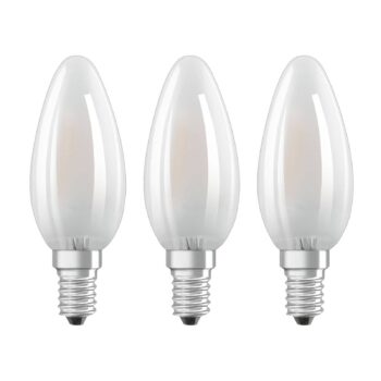 OSRAM LED sviečka E14 Classic B 4,2 W 2 700 K matná 3 ks