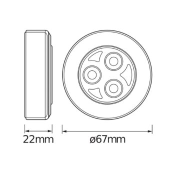 OSRAM LED svietidlo na nábytok DOT-IT-CLASSIC, strieborné, batéria, stmievateľné