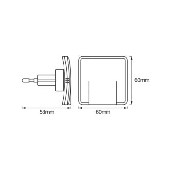 OSRAM LED zásuvkové nočné svetlo LUNETTA SLIM, biele, nepriame