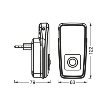 OSRAM LED zásuvkové nočné svetlo LUNETTA TORCH biele Akumulátor mobilné