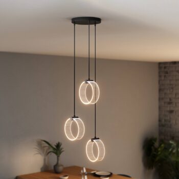 OSRAM LED závesné svietidlo Decor Circle, 3-pl. okrúhla, CCT, čierna