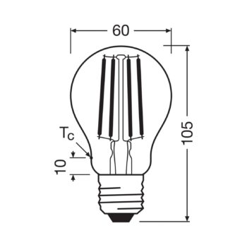 OSRAM LED žiarovka E27 2,2W vlákno 2 700K 470lm 2-pack