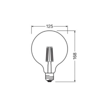 OSRAM LED žiarovka Globe G125 E27 7,2W Filament 2 700K