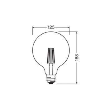 OSRAM LED žiarovka Globe G125 E27 7,2W Filament 4 000K