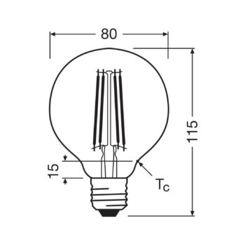 OSRAM LED žiarovka Globe G80 E27 2,2W Filament 4 000K