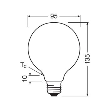 OSRAM LED žiarovka Globe G95 E27 5W matná 4000K