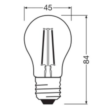 OSRAM LED žiarovka Tropfen P45, E27 1 W vlákno 2 700 K