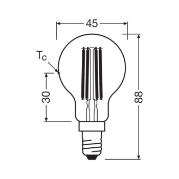OSRAM LED žiarovka s kvapkovým vláknom E14 3,8W 2700K 806lm