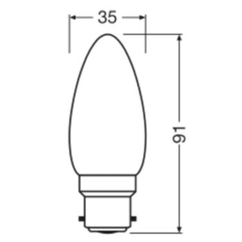 OSRAM LED žiarovka sviečka, B22d, 1,8 W, matná, 2 700 K