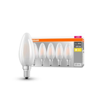 OSRAM LED žiarovka sviečka E14 4W 2 700K 470lm 5ks