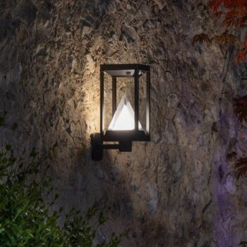 OSRAM SMART+ LED solárne vonkajšie nástenné svietidlo ALPS, čierne senzor