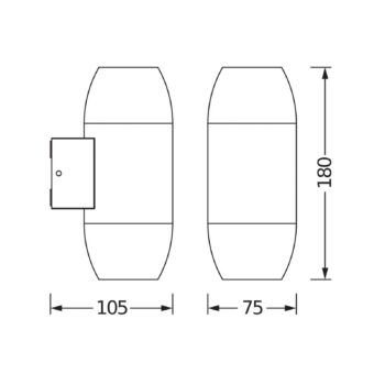 OSRAM Vonkajšie nástenné svietidlo ENDURA CLASSIC CANNON antracitová up/down