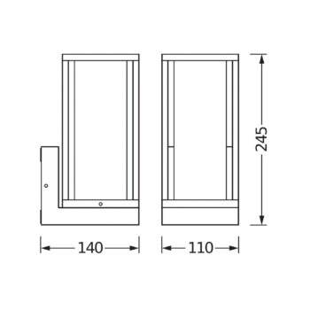 OSRAM Vonkajšie nástenné svietidlo ENDURA CLASSIC FRAME, tmavošedé IP44