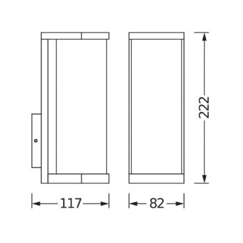 OSRAM Vonkajšie nástenné svietidlo ENDURA CLASSIC TUBULAR, tmavošedá IP44
