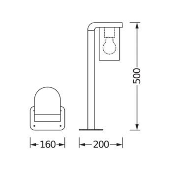 OSRAM chodníkové svetlo ENDURA CLASSIC CASCADE 50 cm tmavošedá/čirá