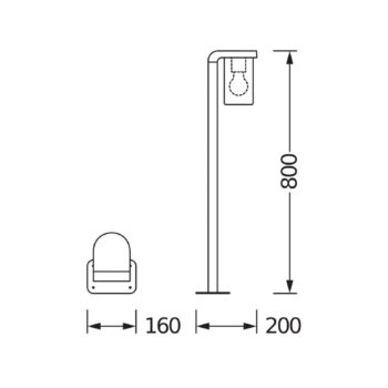 OSRAM chodníkové svetlo ENDURA CLASSIC CASCADE 80 cm tmavošedá/čirá