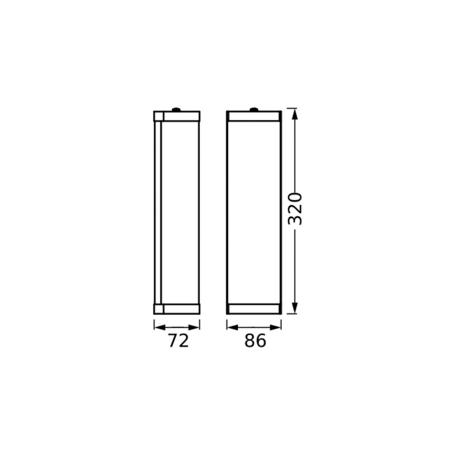 OSRAM nástenné svetlo BATHROOM, chróm, dĺžka 32 cm, kov/sklo, IP44 OSRAM nástenné svetlo BATHROOM, chróm, dĺžka 32 cm, kov/sklo, IP44