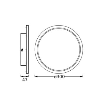 OSRAM stropné LED svetlo BATHROOM, čierne, Ø 30 cm, IP44 CCT