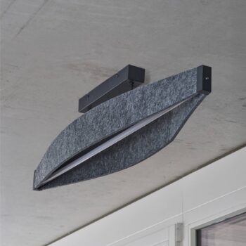 OSRAM stropné LED svetlo Decor Flat Felt, sivá, plsť, 3 000 K