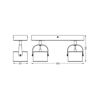 OSRAM stropné LED svetlo Jupiter, 2-pl. strieborné, kovové