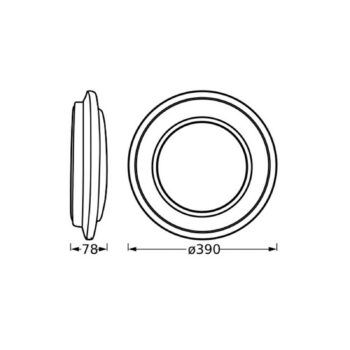 OSRAM stropné LED svetlo ORBIS BERLIN, čierne Ø 39 cm kovové