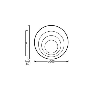 OSRAM stropné LED svetlo ORBIS SPIRAL ROUND Ø 52 cm biele hore/dole