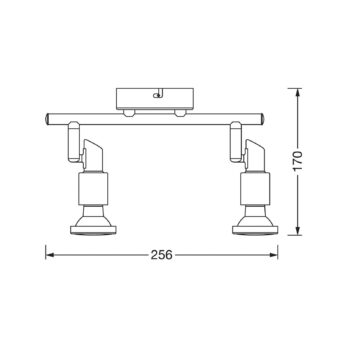 OSRAM stropné bodové svetlá, strieborný, kovový, 2-pl. GU10-LED 2 700 K