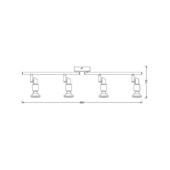 OSRAM stropné bodové svetlá, strieborný, kovový, 4-pl. GU10-LED 2 700 K